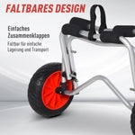 Aluminum Canoe Kayak Surf Trolley, Foldable with PU Wheels, 75 kg Capacity, 68x44.5x40 cm, Aluminum