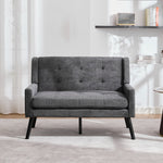 2-Piece Accent Armchair Set with High-Density Foam and Solid Wood Legs, Durable Fabric