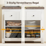Sideboard Kitchen Cabinet, 2 Drawers, Soft-Close, Adjustable Shelf, White