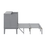 Wall Bed, 140x200cm with Slatted Frame, Grey