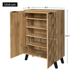 Sideboard Shoe Cabinet with 5 Adjustable Compartments, Wood