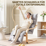 Lounge Chair, Adjustable Footrest, Rocking, Reading, Light Gray Velvet