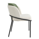 2 Modern Chairs Angled Legs Adjustable Feet - Beige/Green