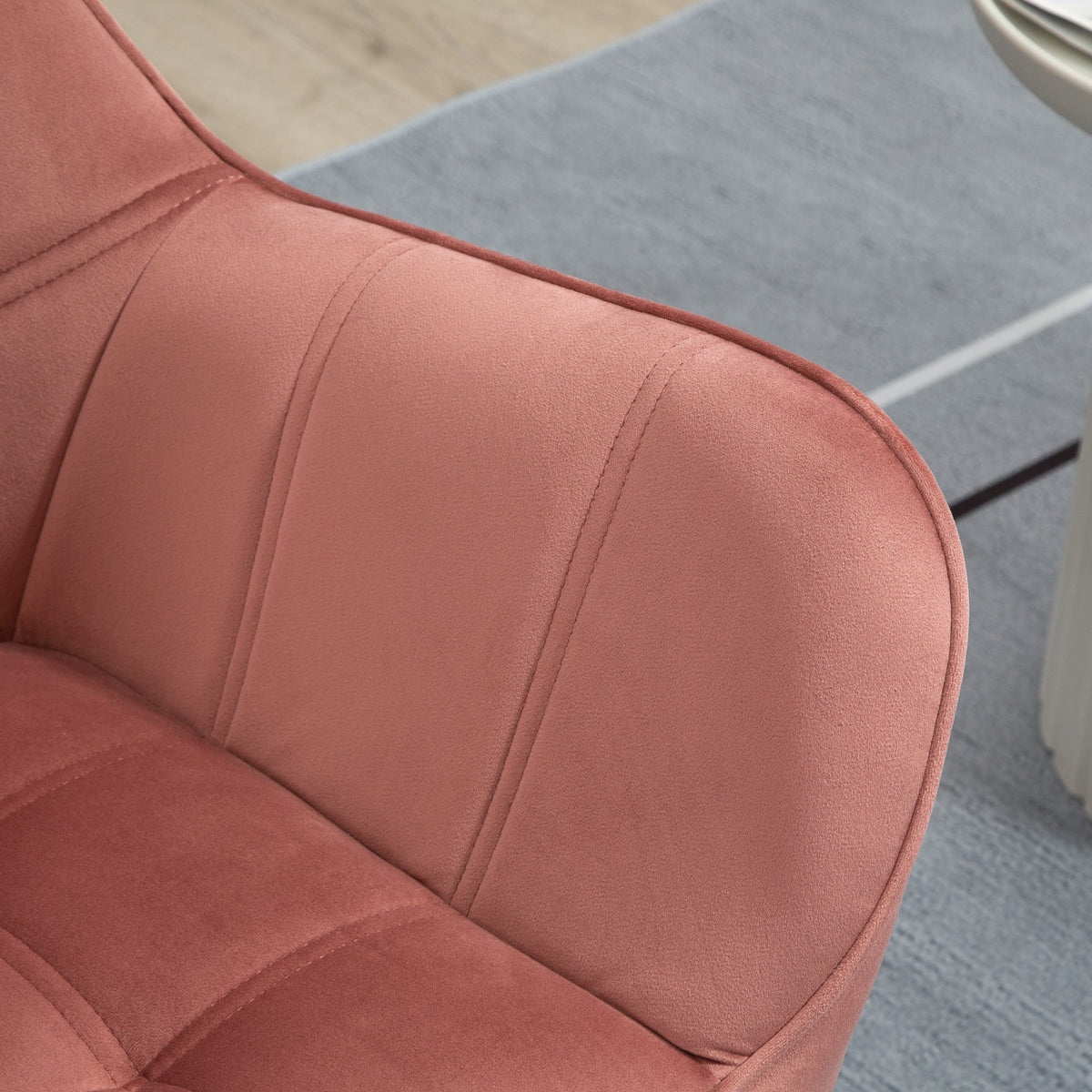 Single Armchair, Relaxing Velvet-Look Upholstered, Raised Legs