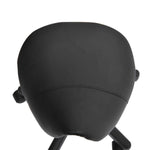 Rolling Stool, Height-Adjustable Swivel with Wheels, Black Faux Leather