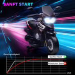 Electric Motorcycle for Kids with Training Wheels, Lights and Music, Black