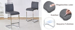Bar Stools (Set of 2) Nordic Style High-Quality - Grey PU