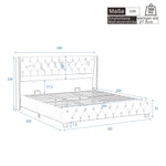 Upholstered Bed 180x200cm with Headboard Light Beige Velvet