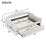 Daybed, Upholstered with LED Belt & Pull-Out, 140x200cm, Beige
