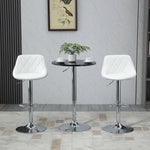Round Bar Table Height Adjustable Swivel Steel Black