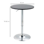 Round Bar Table Height Adjustable Swivel Steel Black