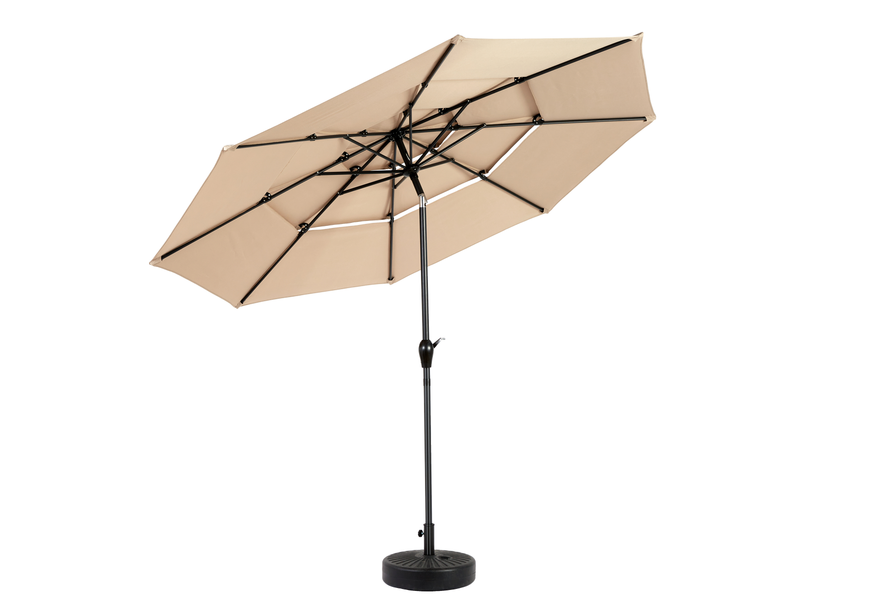 Outdoor Umbrella 14.8 Ft Double Sided Rectangular Large with Crank, Khaki