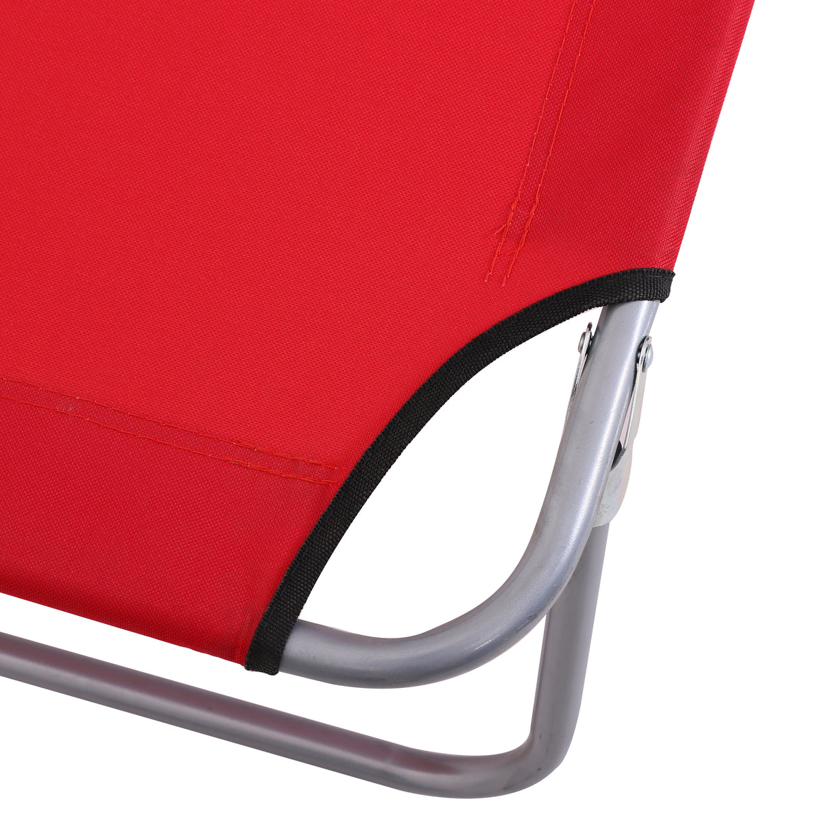 Sun Lounger Folding Portable with Sunshade, 187cm Red