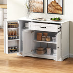 Sideboard Buffet Cabinet 3 Doors 1 Drawer - White