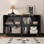 Sideboard with Four Molded Doors and Adjustable Shelves, Metal Handles and Ball-Shaped Legs