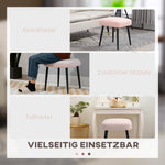 Footstool Square Stool, Ideal Footrest, Pink Cashmere Look