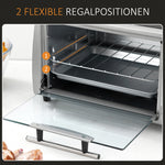 Electric Oven 10L Adjustable Temperature and Timer, 750W, Silver Black