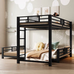 L-shaped Bunk Bed 90x200 over 140x200, Metal, Black