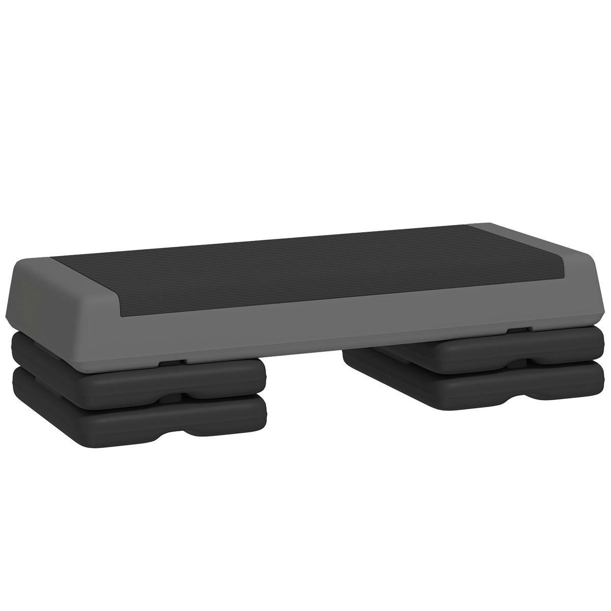 Aerobic Stepper, Height-Adjustable Non-Slip, Plastic Gray