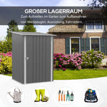 Steel Garden Shed Lockable Cabinet Pent Roof 100x103x160cm, Grey