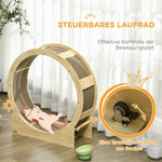 Cat Wheel, 91 cm, Brake & Scratching Board, Oak