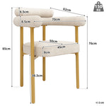 2 Dining Chairs Modern Ring Seats Gold Legs - Beige Suede
