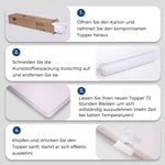 Comfortable Mattress H3 Medium Strength Washable 180x200cm, White/Orange Foam