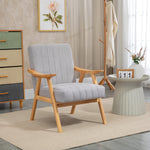 Wing Chair with Armrests, Scandi Design, Light Grey