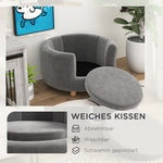 Dog Sofa, Washable Pet Sofa, Wooden Legs, Grey