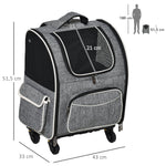 Dog Trolley 2-in-1 Transport Bag & Pet Backpack, Grey