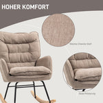Rocking Chair, Armrests, Nursing, 120kg Load Capacity, Brown
