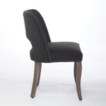 Wooden Dining Chairs Set of 2, Modern Fabric Upholstered Farmhouse Dinner Chair, Black