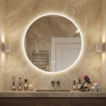 Round LED Bathroom Mirror 80 cm - Anti-Fog Dimmable HD Silver Glass