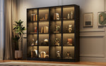 Glass Display Case, App-Controlled LED Lighting 4-Door Storage Cabinet, Freestanding