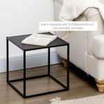Coffee Table Set, 2 Side Tables, Modern Steel, Black