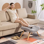 Footstool, Upholstered Stool, 120 kg Load Capacity, Light Grey