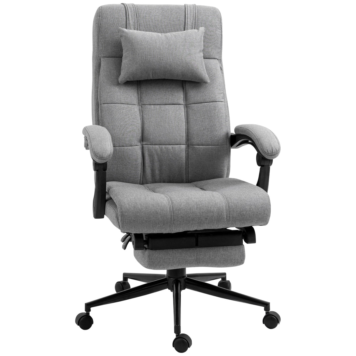 Office Chair Ergonomic Swivel Adjustable with Footrest, Linen