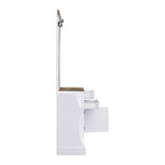 Wardrobe Set with Mirror, Hooks, Drawers & Umbrella Stand, Wood and White