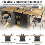Telescopic Dining Table 110-140x80cm Extendable Foldable Storage Cabinet