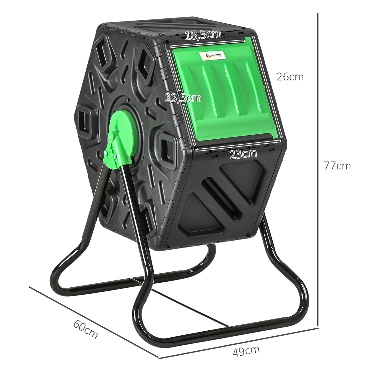 Composter, 65L Rotatable Fast Composter, Plastic