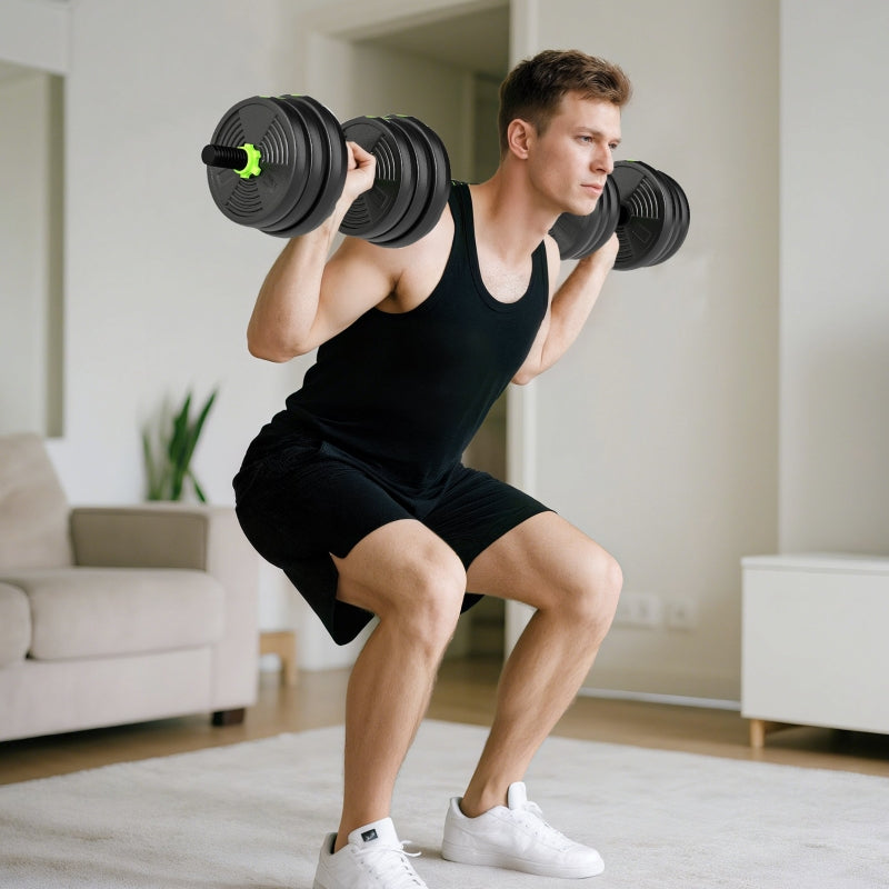 Adjustable Dumbbell Set 25 kg, Barbell Weight Training Set, Steel/Iron