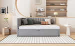 Sofa Bed, L-Shaped Pull-Out 90/180x200cm, Velvet Gray