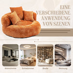 Lazy Sofa High Back Bean Bag Chair Couch, Durable Comfort Indoor/Outdoor, Orange Chenille