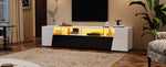 High-Gloss TV Stand 180cm LED 2 Drawers 2 Cabinets For 80 Inch TV - White/Black