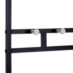 Coat rack with bench and shoe rack, 2 shoe shelves, metal