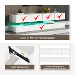 LED TV Lowboard with 2 Cabinets, 4 Drawers & 16-Color LED Lighting for up to 55-Inch TVs, White