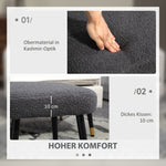 Footstool Square, Living Room & Bedroom, Dark Grey Cashmere Effect