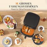 Air Fryer, 8L, 8 Presets, 1700W, Black