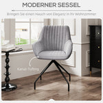 Swivel Lounge Chair, Armrests Metal Legs, Dark Grey Velvet