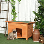 Outdoor Dog Kennel, Hinged Asphalt Roof, Raised Floor, Wooden, Yellow